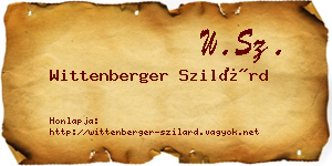 Wittenberger Szilárd névjegykártya